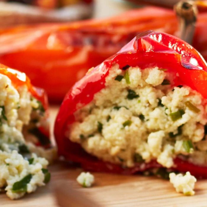 Gefüllte Spitzpaprika mit veganem Frischkäse