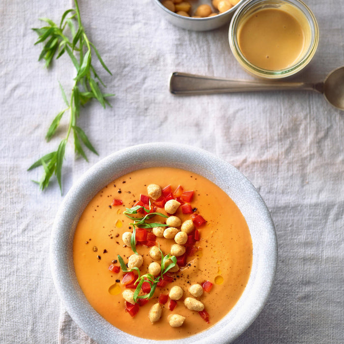 Kichererbsensuppe mit Paprika und Estragon