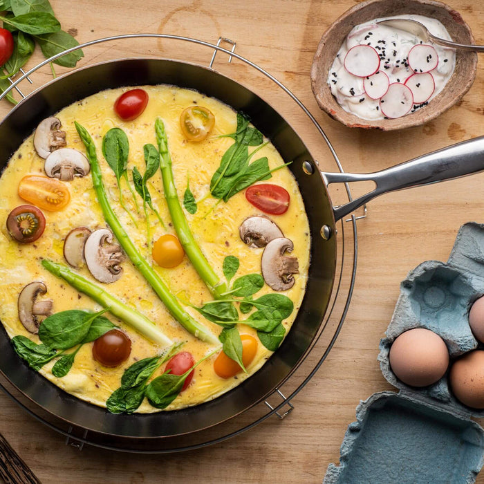 Gemüsefrittata mit Portulak oder Blattspinat