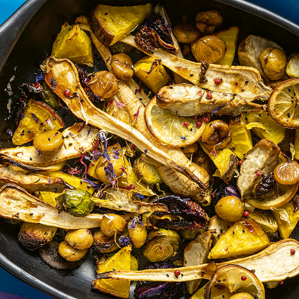 Winter-Ofengemüse mit Petersilienwurzel