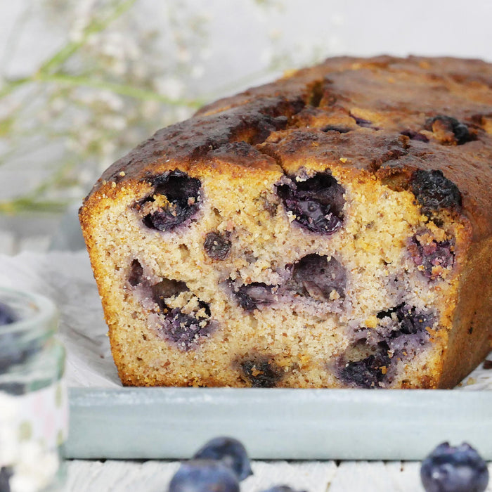 Blaubeer-Braunhirse-Kuchen