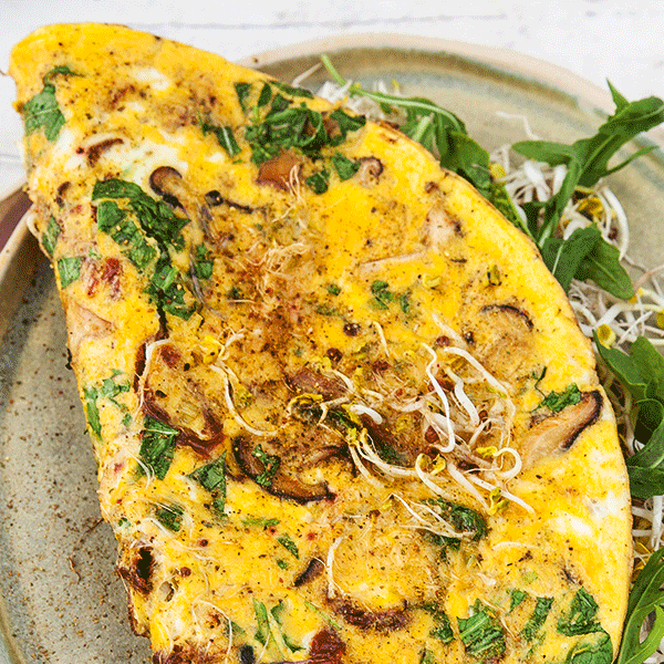 Frühlingsomelett mit Sprossen