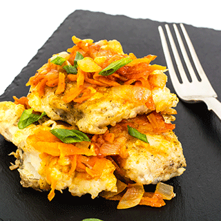 Omelett mit marinierten Möhren