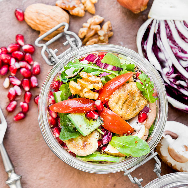 Gnocchi-Salat mit Dr. Budwig Granatapfel Dressing