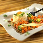 Orientalische Kichererbsen aus dem Wok