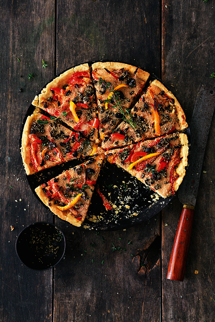 Paprikaquiche mit Amaranthkruste