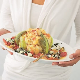 Geschmorter Blumenkohl mit Tomaten-Confit und Oliven