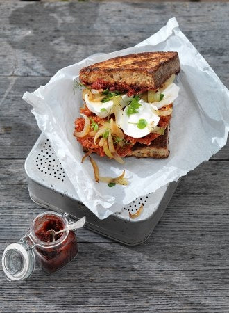 Mozzarella-Sandwich mit Feigensenf