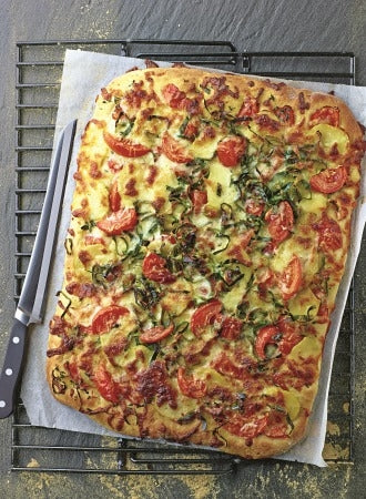 Kartoffelpizza mit Lauch