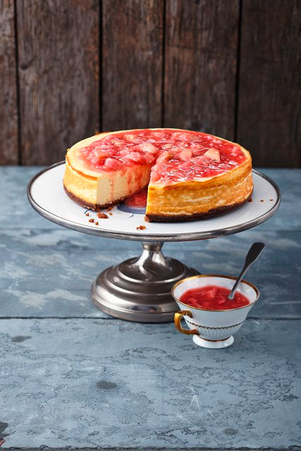 New York Cheesecake mit Rhabarber