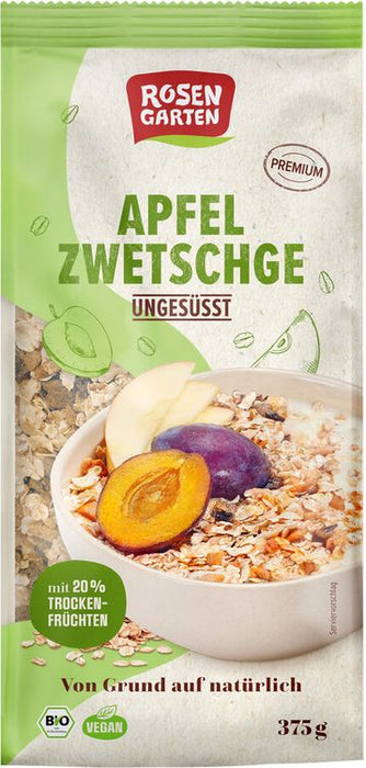 Rosengarten - Apfel-Zwetschge-Müsli ungesüßt, 375g