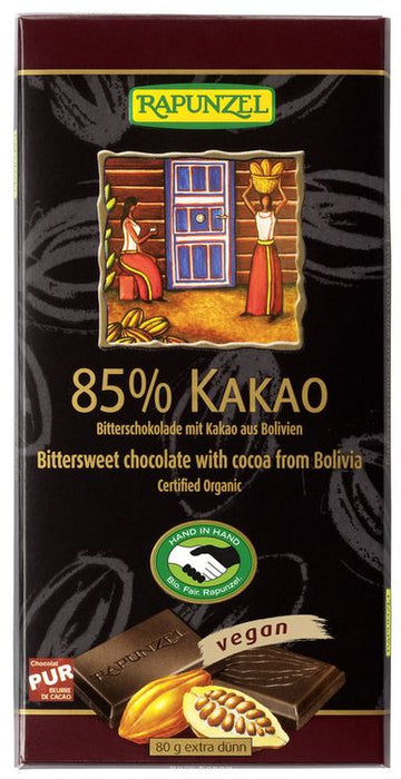 Rapunzel - Bitterschokolade 85% bio 80g