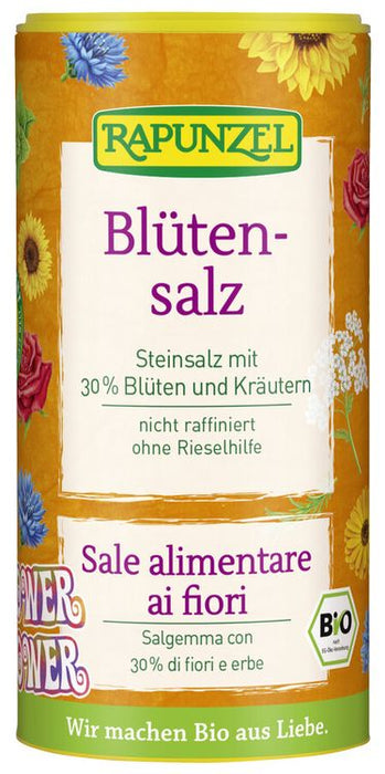 Rapunzel - Blütensalz 'Flower Power', Steinsalz mit 30% Blü, 90g