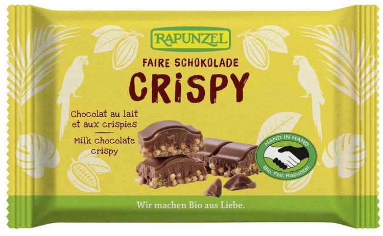 Rapunzel - Vollmilch Schokolade Crispy HIH, 100g