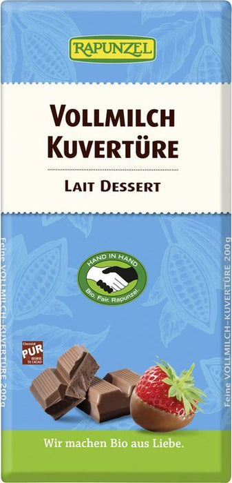 Rapunzel - Vollmilch Kuvertüre HIH, 200g