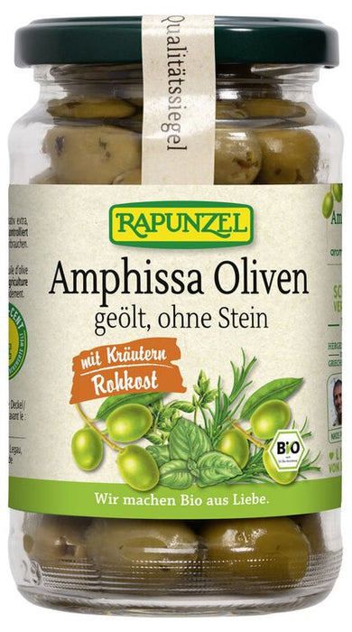 Rapunzel - Oliven Amphissa mit Kräutern, ohne Stein geölt, 170g