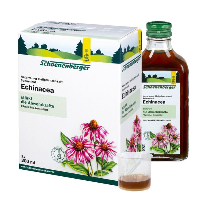 Schoenenberger - Echinacea, naturreiner Heilpflanzensaft Sonnenhut, bio 3x200ml