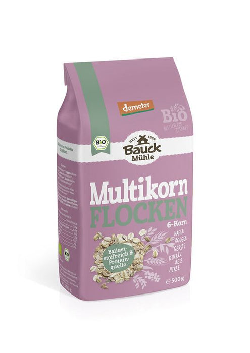 Bauck Mühle - 6-Korn Flocken ohne Weizen Demeter, 500g