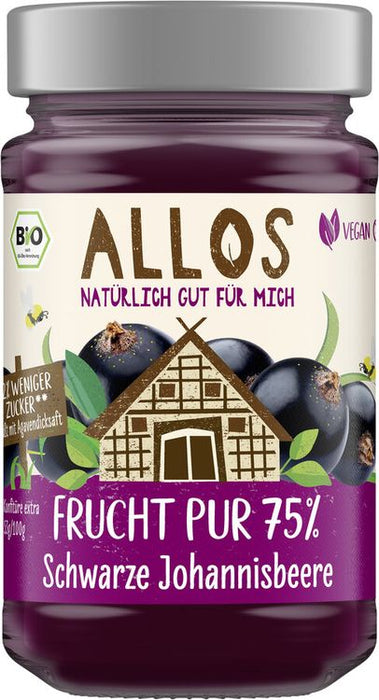 Allos - Frucht Pur 75% Schwarze Johannisbeere, bio, 250g