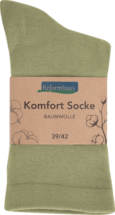 Reformhaus - Komfort Socke Baumwolle, Gr. 39 - 42 Olive