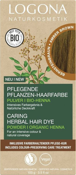 Logona Pflanzen-Haarfarbe Pulver Bernsteinbraun 100g