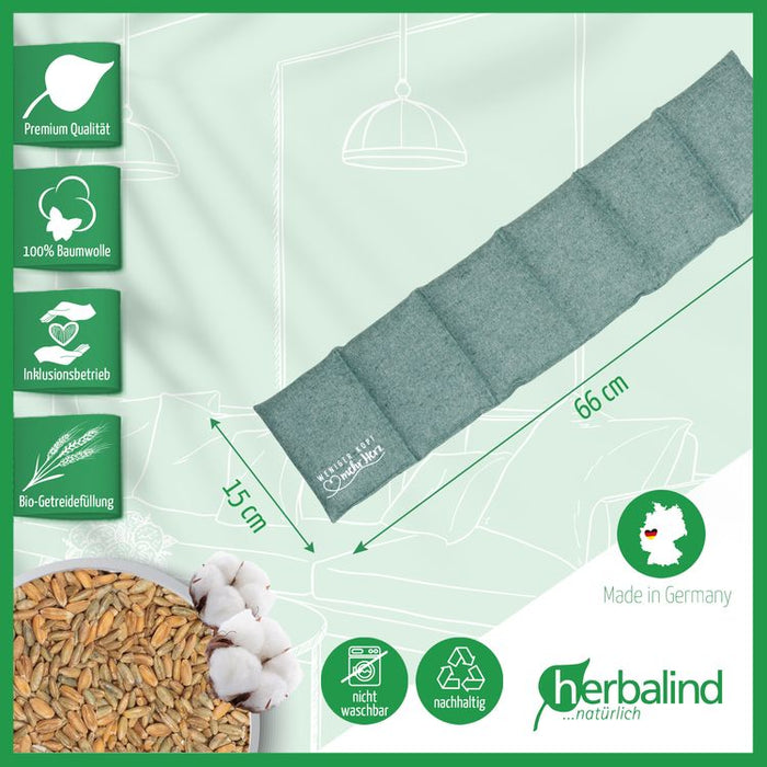 Herbalind - Bio Körnerkissen Flanell 6 Kammer mit Minze, fichtengrün