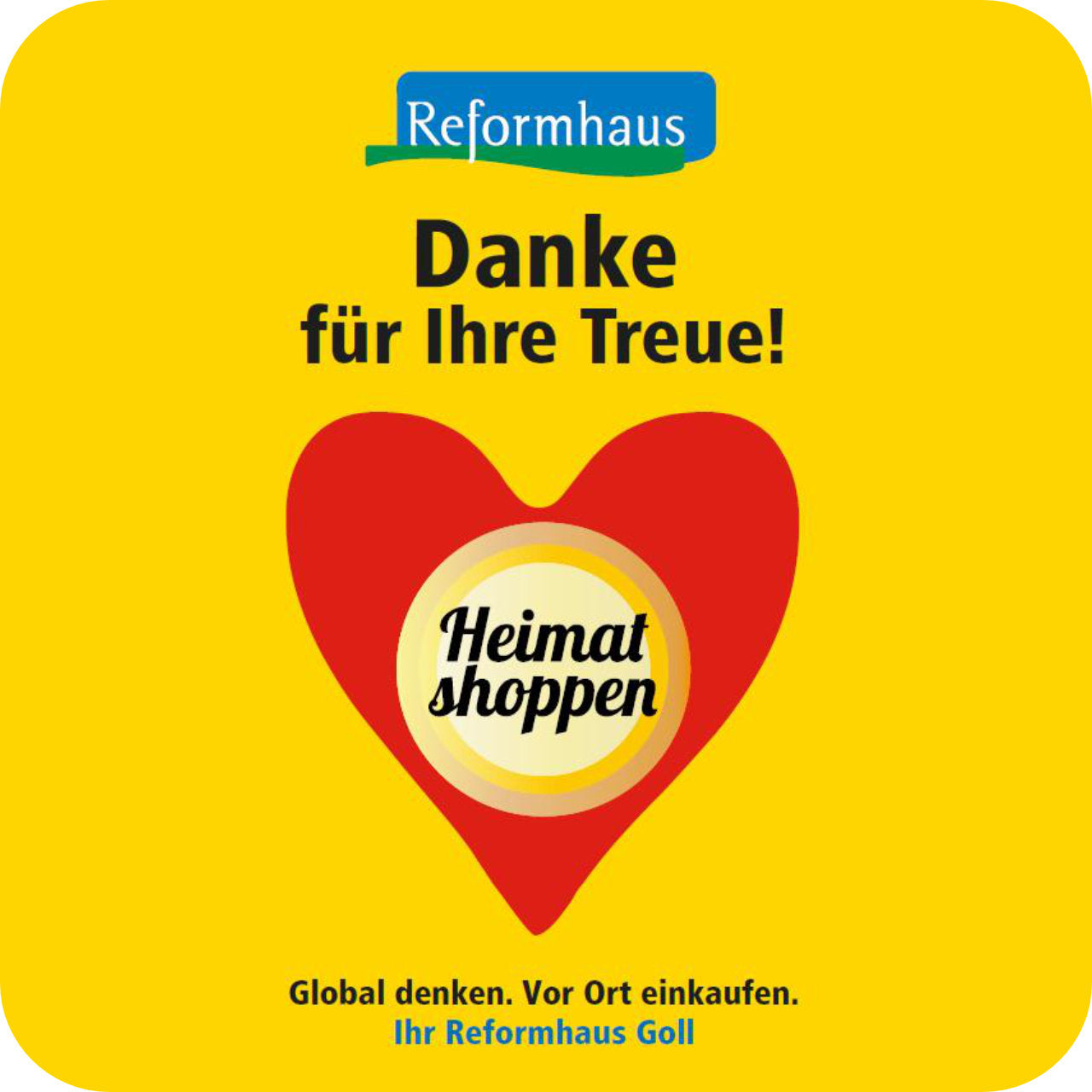 Abgeildetes Herz in Rot auf gelbem Hintergrund