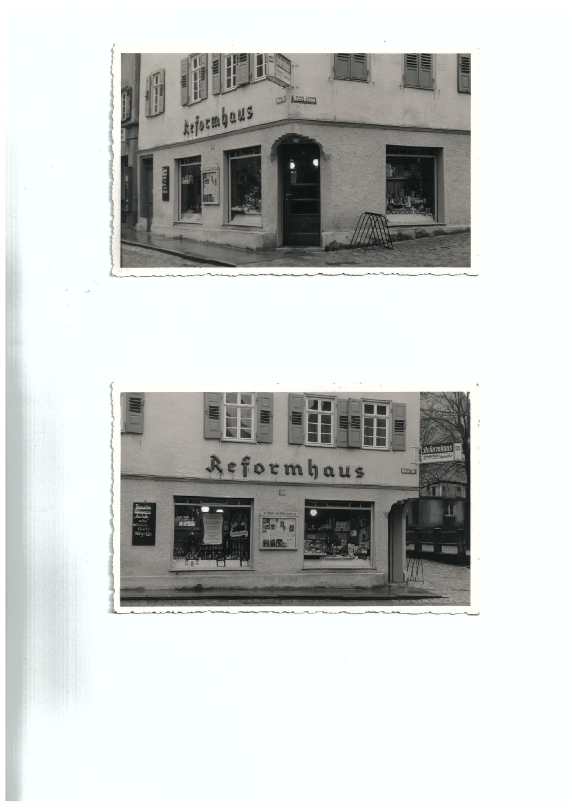 Alte Aufnahmen der ersten Geschäfte es Reformhaus Kaliss aus der Gründung