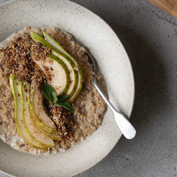 Dr. Budwig Porridge mit Birne