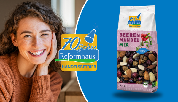 Feiern Sie mit! Beeren-Mandel-Mix im Juni — Reformhaus.de Feiern Sie mit! Beeren-Mandel-Mix im Juni — Reformhaus.de