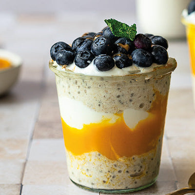 Overnight Oats mit Mangopüree