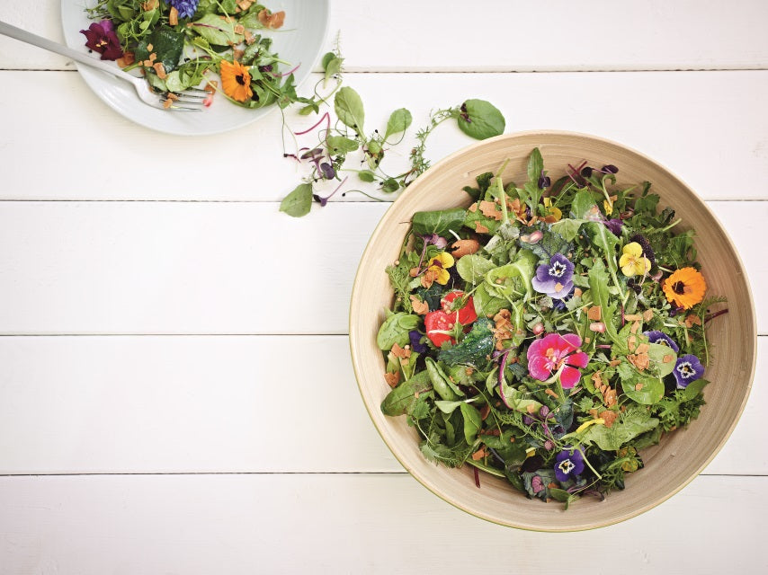 Wildkräutersalat und Matcha-Dressing — Reformhaus.de Wildkräutersalat und Matcha-Dressing — Reformhaus.de