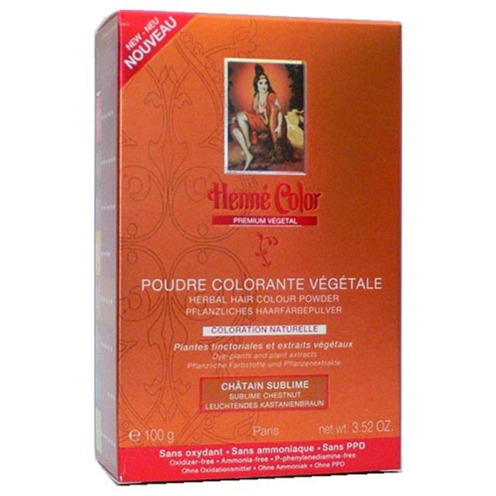 Henné Color Paris - Henna Pulver Kastanienbraun, 100g
