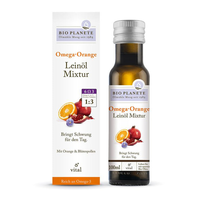 BIO PLANÈTE - Omega Orange Leinöl-Mixtur, 100ml