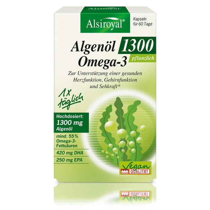 Alsiroyal - Algenöl 1300 Omega-3 Kapseln, 60 Kaps,