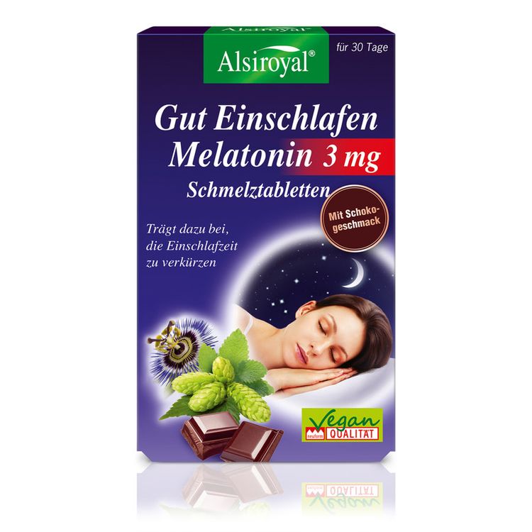 Alsiroyal - Gut Einschlafen Melatonin 3 mg Schmelztabletten 30 Tbl,