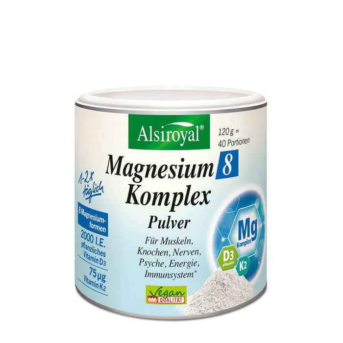 Alsiroyal - Magnesium 8 Komplex Pulver, 120g