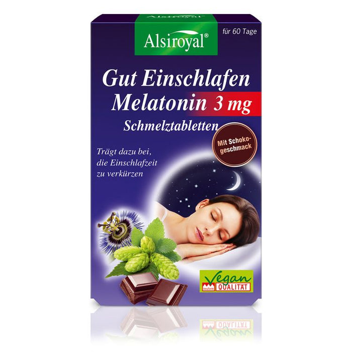 Alsiroyal - Gut Einschlafen Melatonin 3 mg Schmelztabletten 60 Tbl,