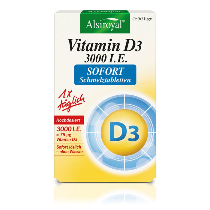 Alsiroyal - Vitamin D3 - 3000 I.E SOFORT Schmelztabletten 30 stk