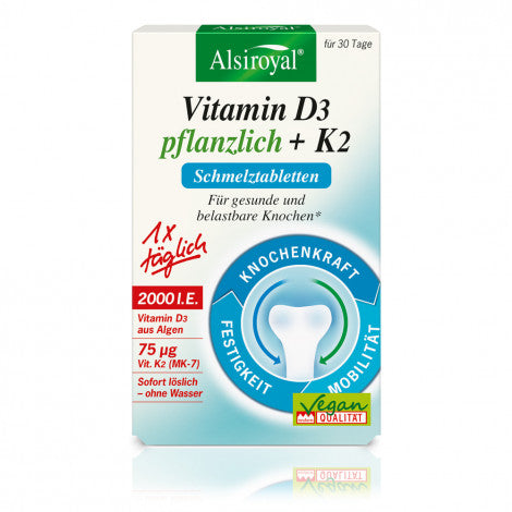 Alsiroyal - Vitamin D3+K2 Sofort Schmelztabletten 30 Stück
