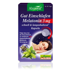 Alsiroyal - Gut Einschlafen Melatonin 3mg Kapseln, 60 Kaps