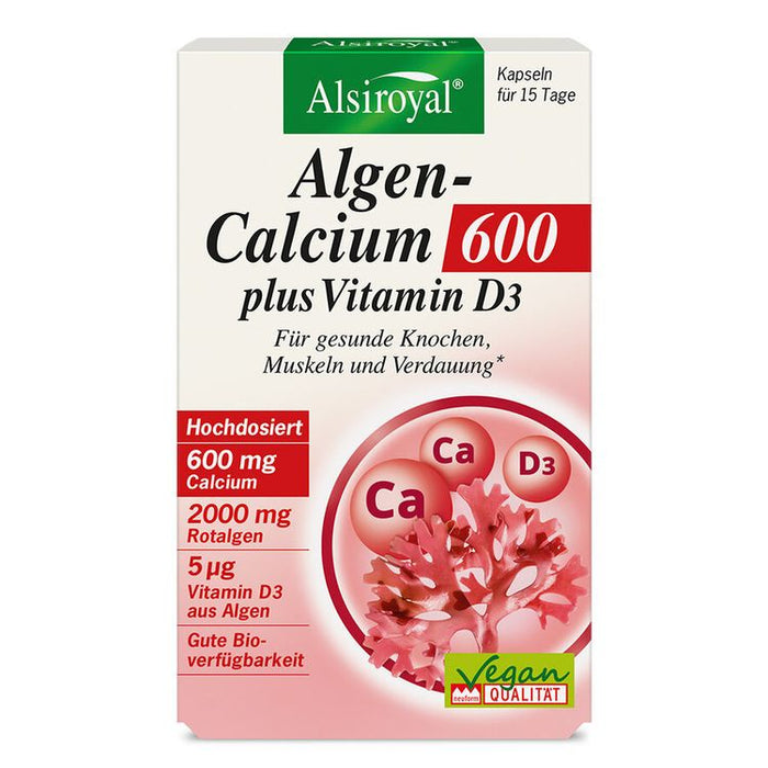 Alsiroyal - Algen-Calcium 600 plus Vitamin D3, 30 Kaps