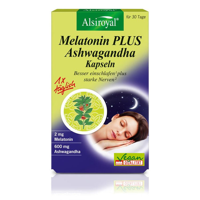 Alsiroyal - Melatonin PLUS Ashwagandha Kapseln 30 Stk,