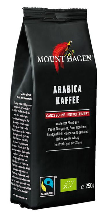 MOUNT HAGEN - Bio Röstkaffee entkoffeiniert, ganze Bohne, 250g