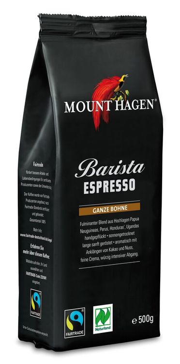 MOUNT HAGEN - Bio FT Espresso Barista, ganze Bohne, 500g