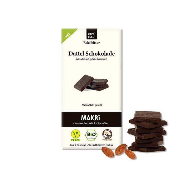 Makri - Dattel Schokolade - Edelbitter 80%, 85g