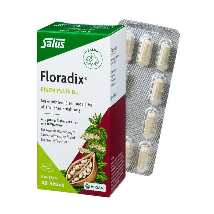 Salus - Floradix Eisen plus B12-Vitamine Kapseln 40Stk