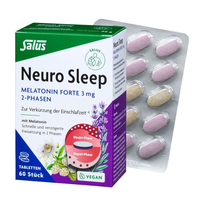 Salus - Neuro Sleep Melatonin Forte 3 mg 2 Phasen 60 Tbl, 46g