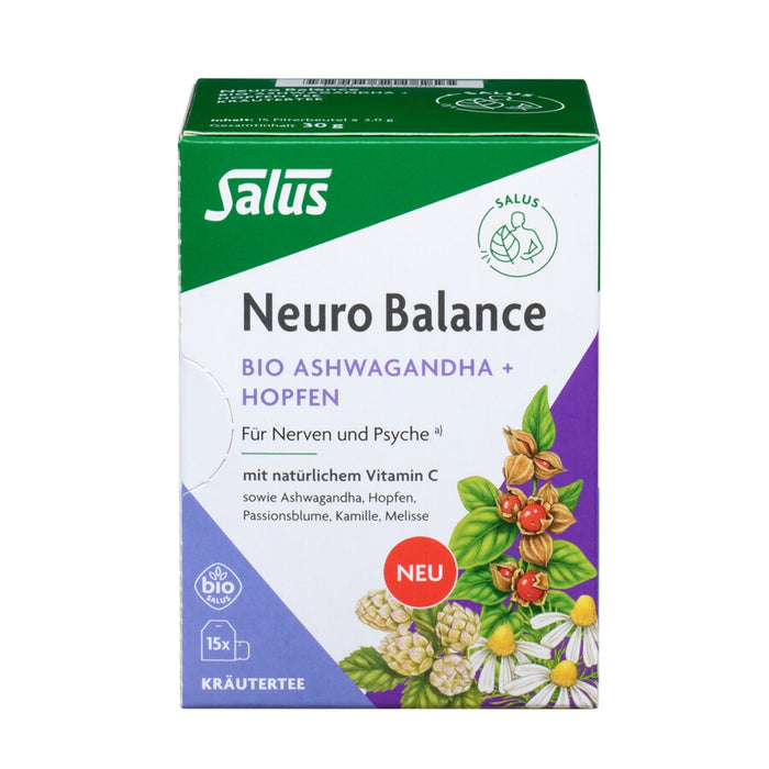 Salus - Neuro Balance Bio Ashwagandha + Hopfen Tee 15FB, 30g