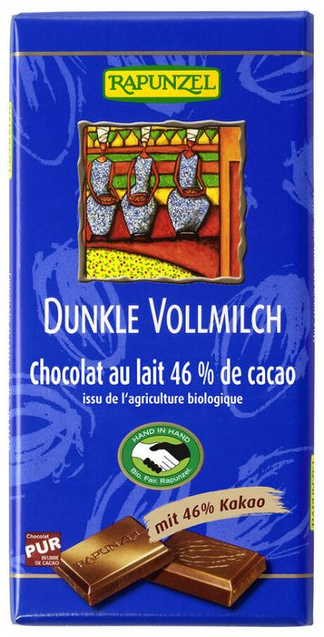 Rapunzel - Vollmilch Schokolade 46% Kakao Dunkel HIH, 100g